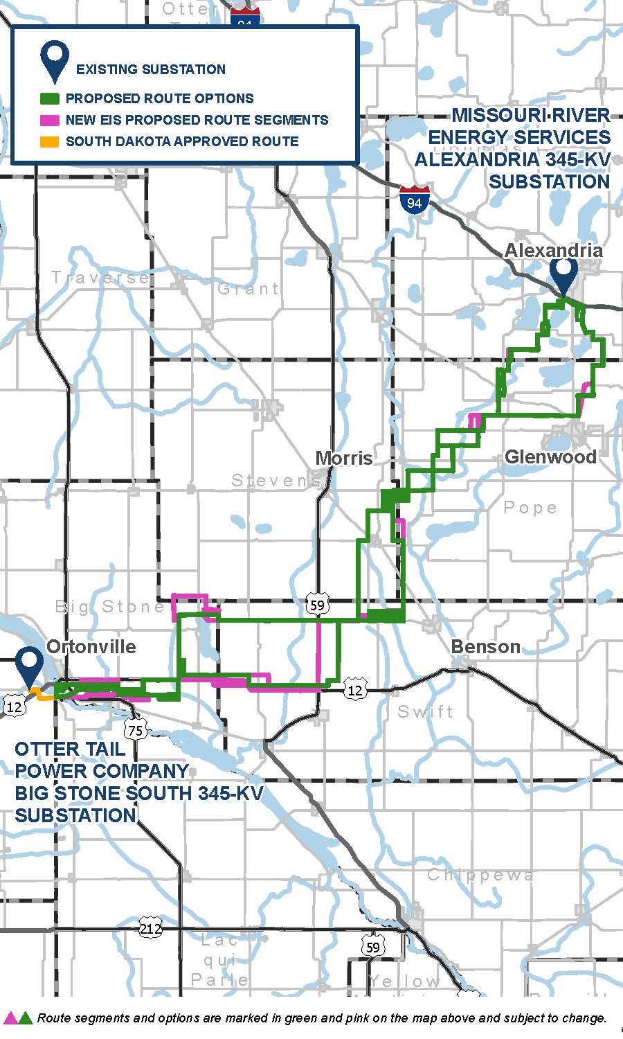 Overview map of transmission line
